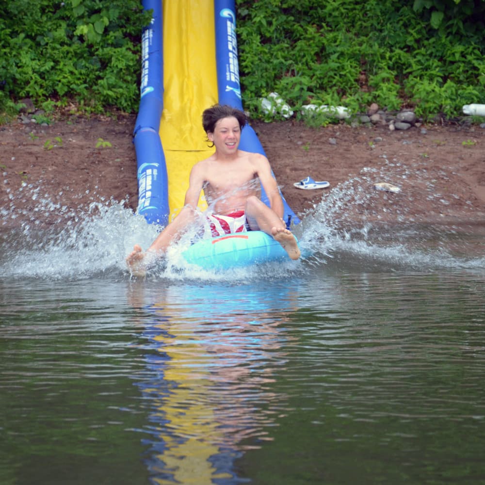 Inflatable Lake Slide RAVE Turbo Chute The Pond Guy