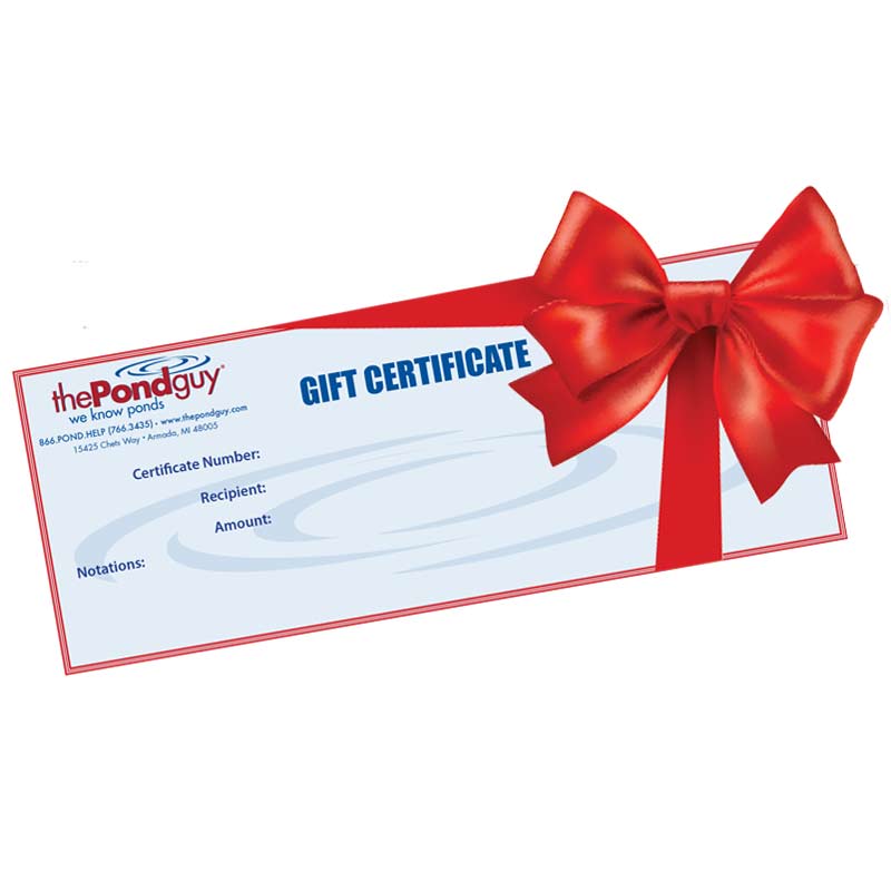 The Pond Guy Gift Certificate, Gift Certificates The Pond Guy