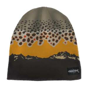 Brown Trout Mountains Skull Cap Knit Hat - Merino Wool