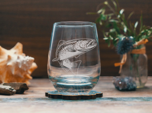 Etched Glassware - Trout Stemless