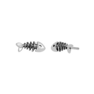 Sterling Silver Fishbone Post Earrings