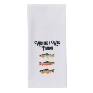 Wishing I Was Fishing Tea Towel