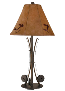 Fly Fishing Table Lamp 3 Rod