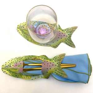 Rainbow Trout Napkin Rings / Coaster