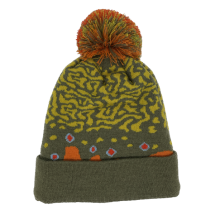 Brook Trout Skin Cuffed Pompon Knit Hat - Merino Wool
