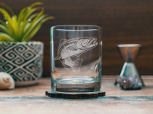 Etched Glassware - Trout Old Fashioned Etched Glassware - Trout Old Fashioned
