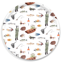 Round Gone Fishing Serving Tray
