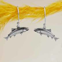 Sterling Silver Trout Dangle Earrings