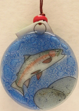 Fused Glass Trout Ornament