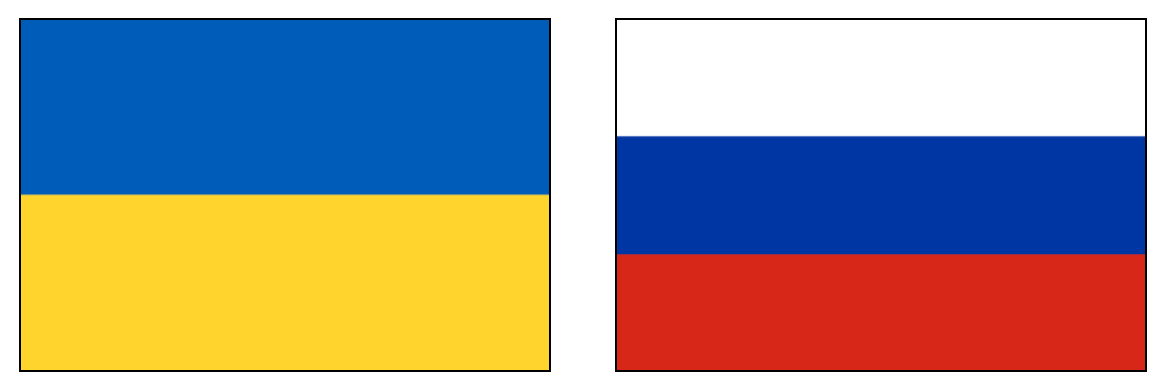 Ukraine And Russia Flags