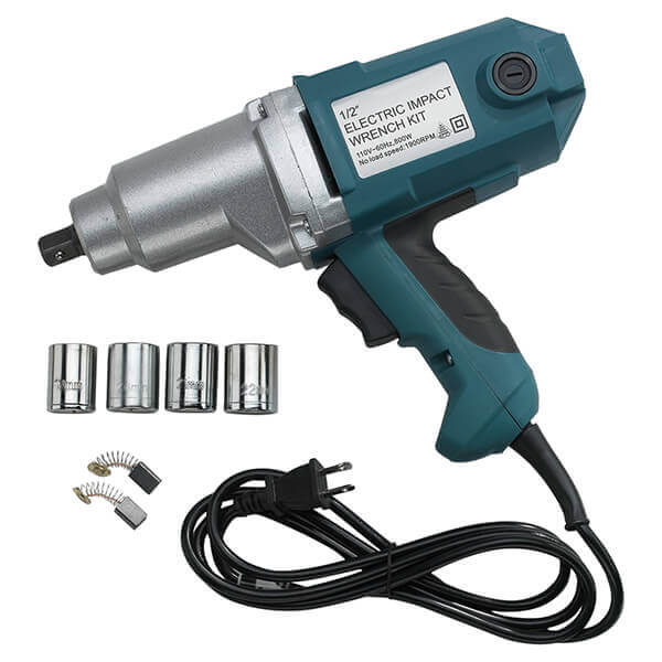 12 Electric Impact Wrench Kit 4 Metric Sockets