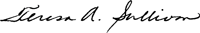 President Teresa A. Sullivan's signature