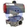 Air Actuated 3-Way L-Port Sanitary Ball Valves - Scotch Yoke