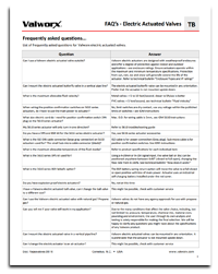 FAQs Electric Actuated Valves