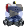 Air Actuated 3-Way L-Port PVC Ball Valves - Scotch Yoke