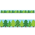 Woodland Friends Patterned Pine Trees Border