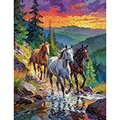 Wild Horses at Sunset Puzzle