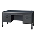 Regency Mesa Teacher's Desk - Double Pedestal w/Center Drawer
