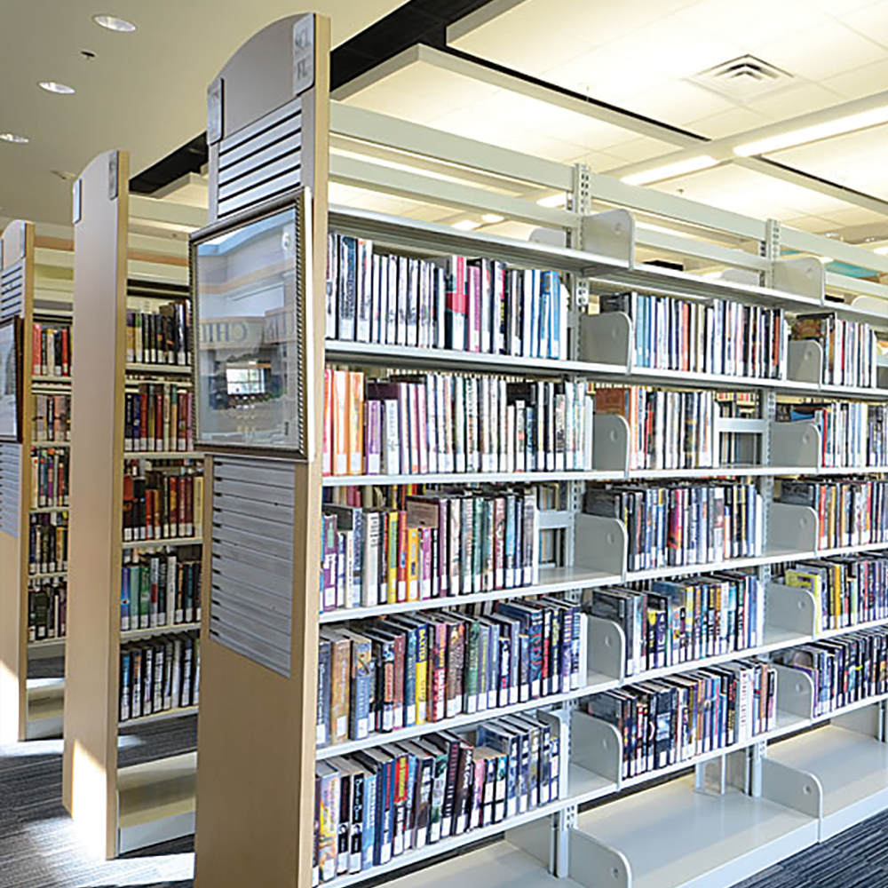 Steel Library Shelving estey® Steel Cantilever Library Shelving