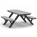 Shaka Picnic Table - 72 in.W x 67-1/2 in.D Rectangle Top with Bench Seat