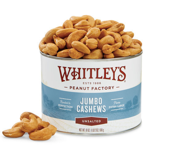 Unsalted Cashews Roasted Cashew Nuts Whitleys Peanut Factory