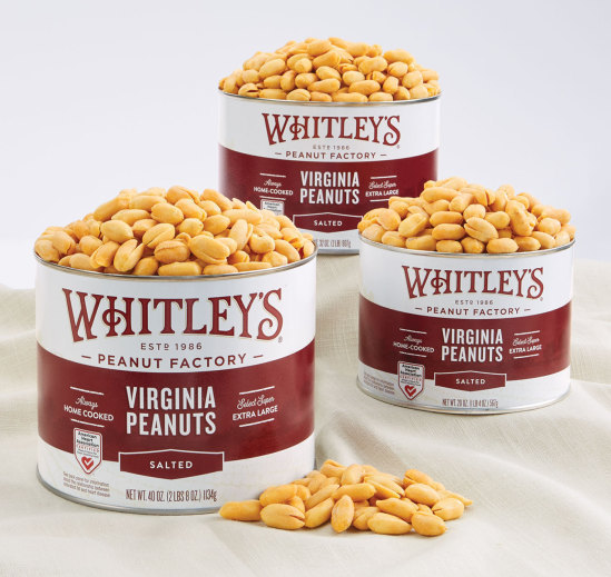 Salted Virginia Peanuts Tins Virginia Peanuts Whitley's Peanut Factory