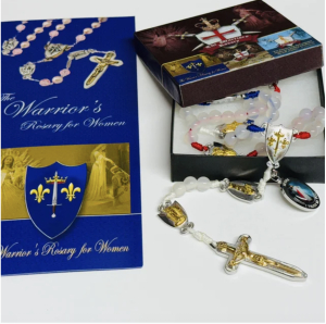 Warrior's Rosary: Divine Mercy Paracord 8mm White Jade Bead