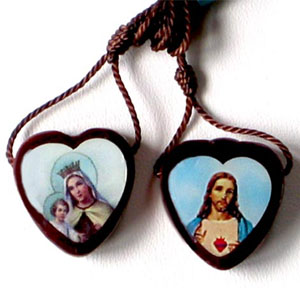 Small Brown Wood Scapular