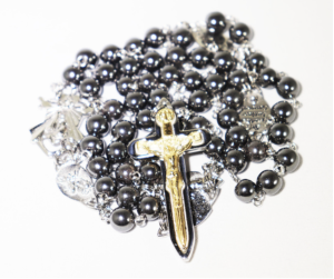 Warrior's Rosary with Male Saints: 8mm Hematite (316L Special Stainless Steel Edition)