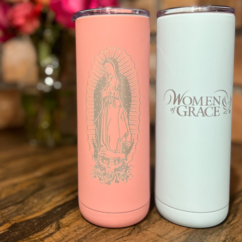 Our Lady of Grace Tumbler- Seaglass