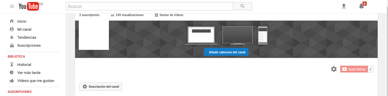 Personaliza la cabecera.