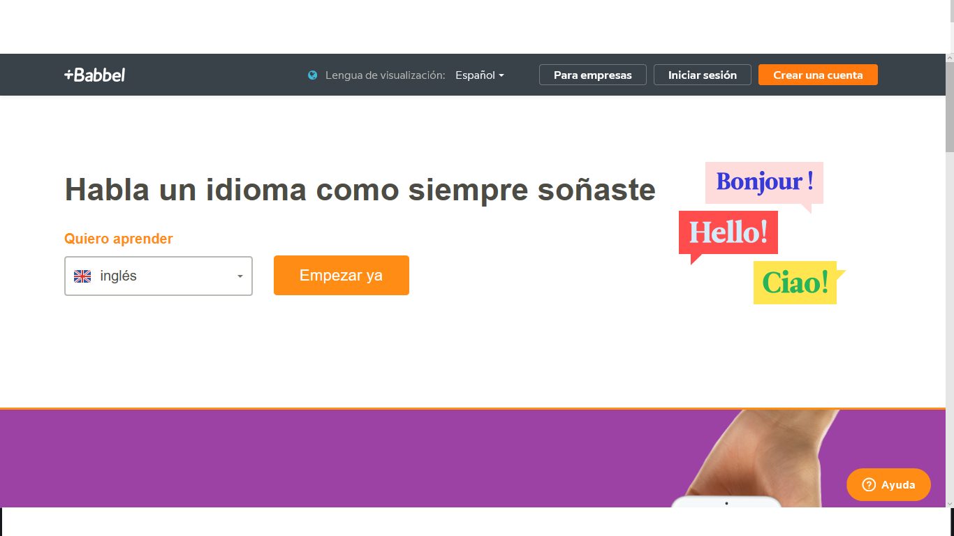 portal Babbel para idiomas