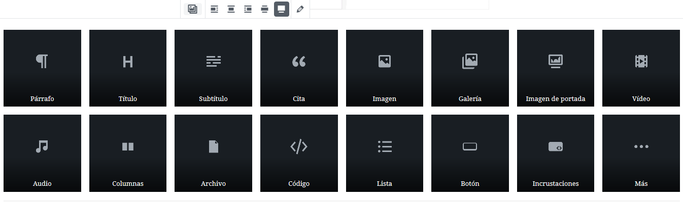 Bloques del editor Gutenberg de WordPress.