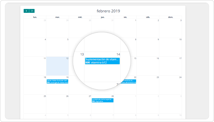 Digital Content Calendario