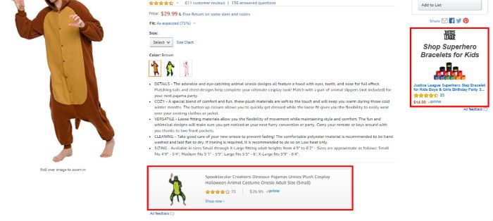 Ejemplo de product Display Ads de Amazon