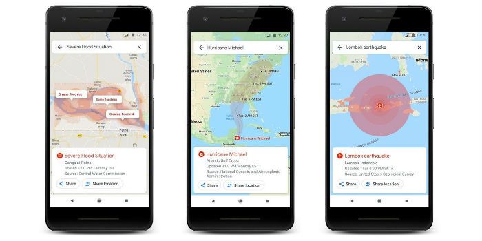 Google Maps: riesgos naturales