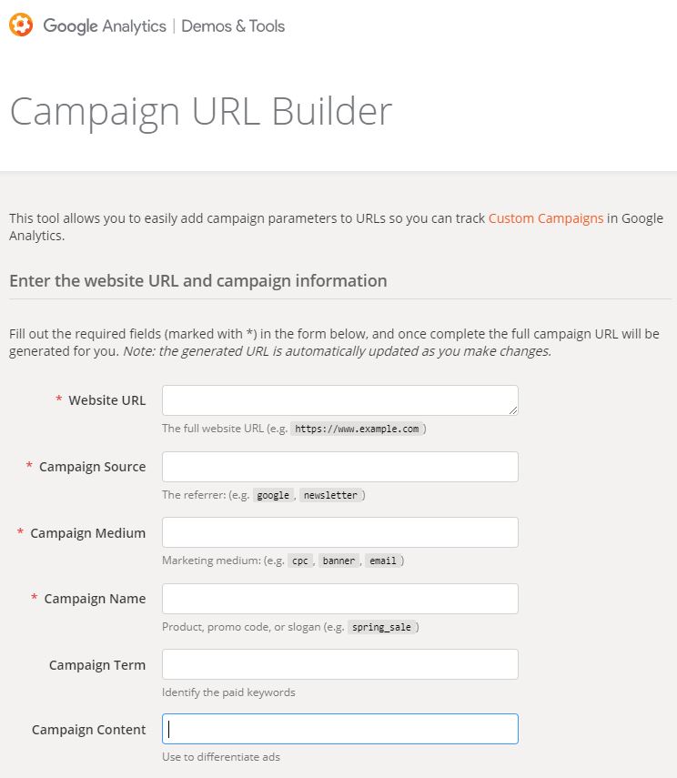 Campaign URL Builder de Google