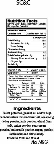 1.5 LB Swirling Snow Tin of Sour Cream & Chive Nutrition Facts