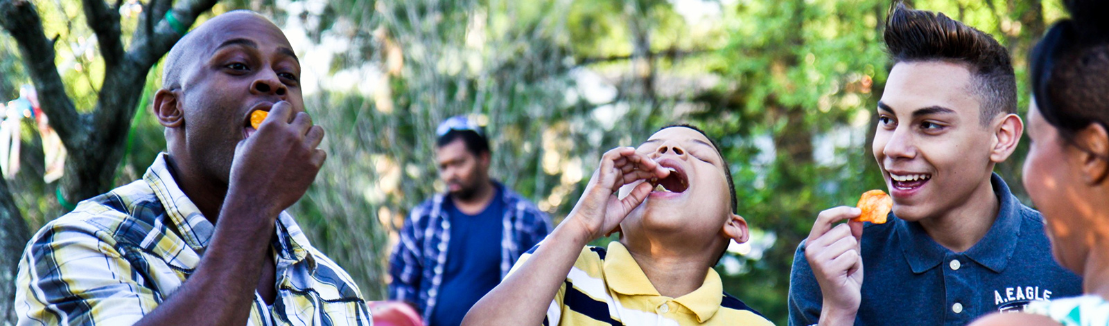 family eating Route 11 Chips