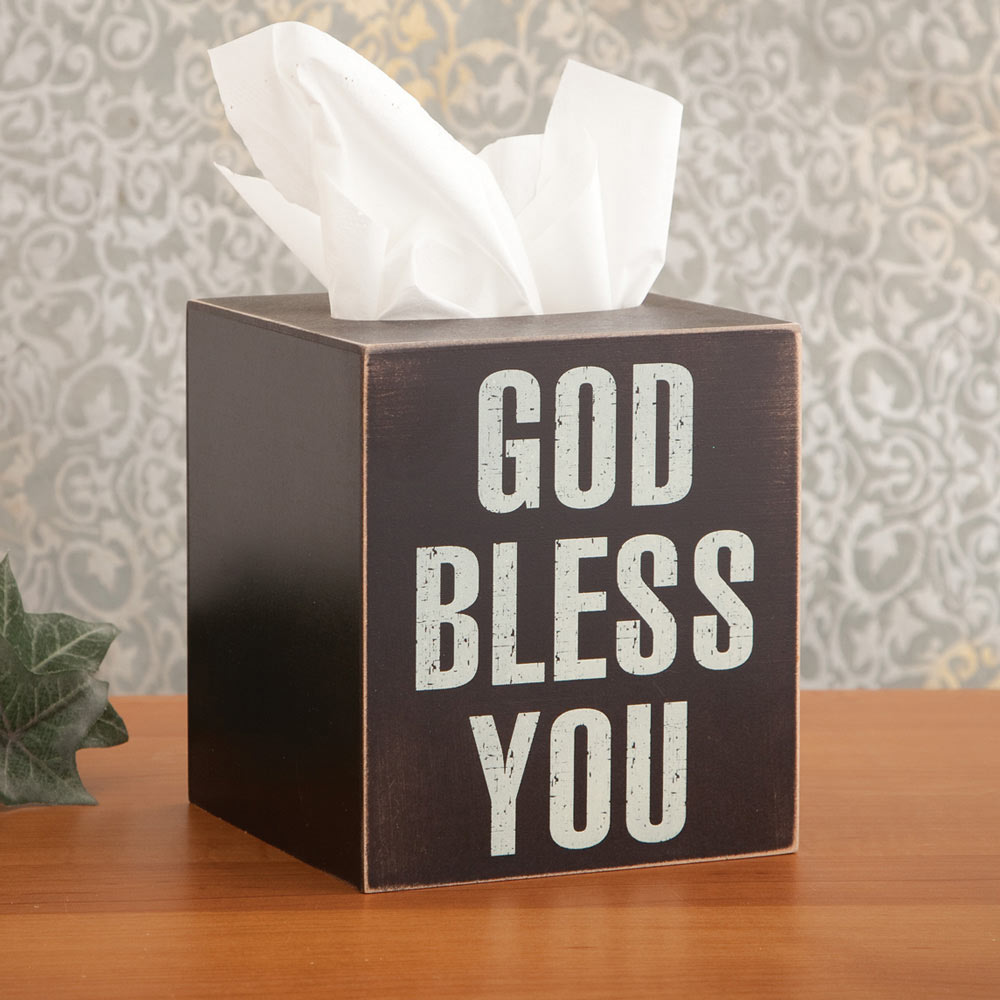 God Bless You Tissue Holder Spilsbury