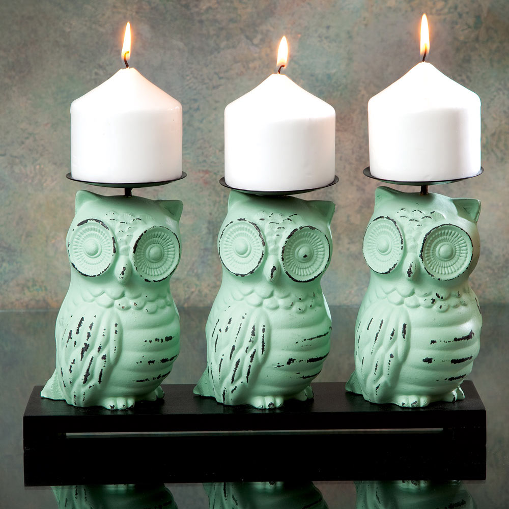 Three Owls Candle Holder Spilsbury