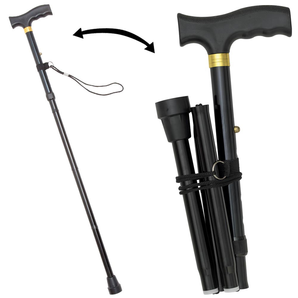 Foldable Walking Cane Black Spilsbury