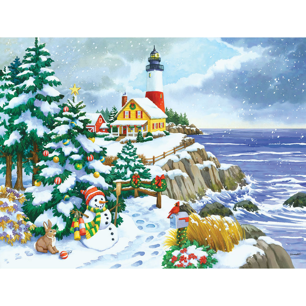 Winter Lighthouse 300 Large Piece Jigsaw Puzzle Spilsbury