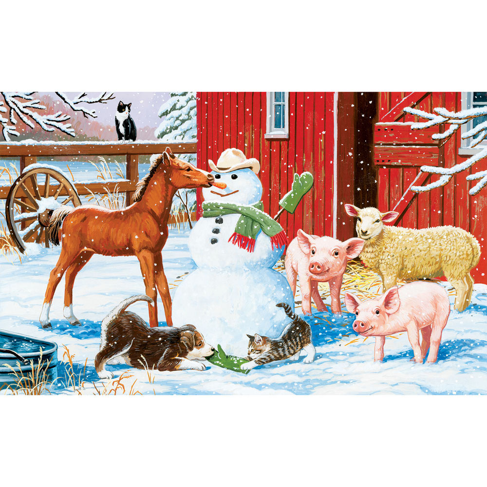 Winter Barnyard 300 Large Piece Jigsaw Puzzle Spilsbury