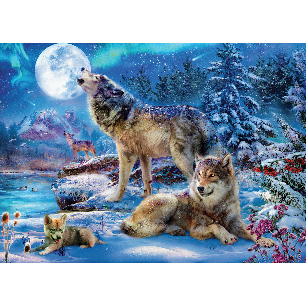 Winter Wolf Family 1000 Piece Jigsaw Puzzle Spilsbury