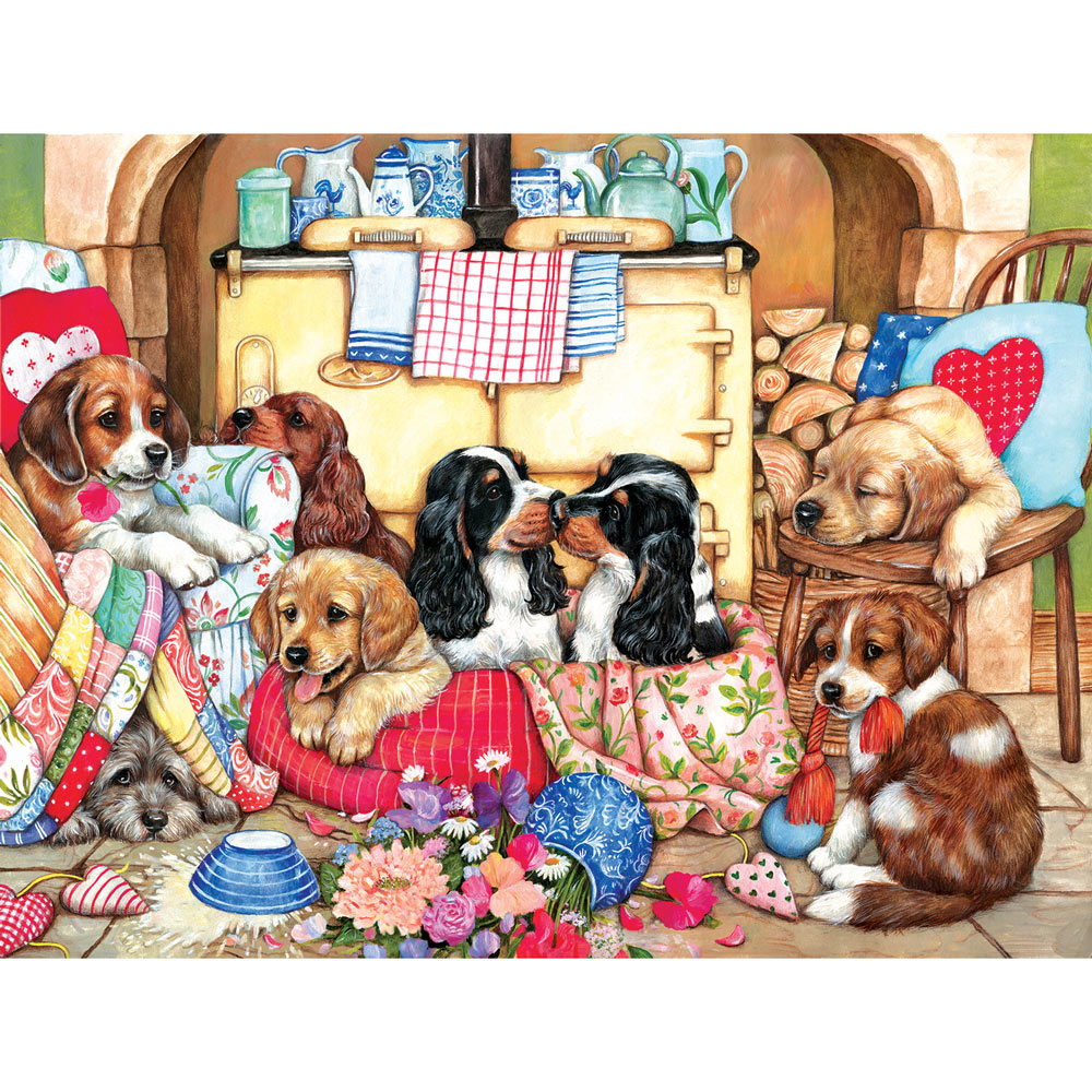 Puppies in the Kitchen 300 Large Piece Jigsaw Puzzle Spilsbury