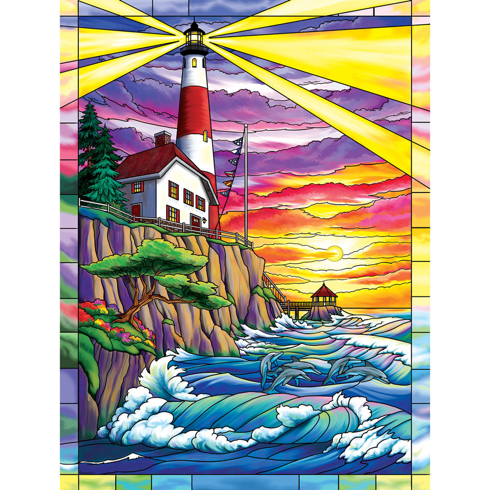 Dolphin Bay Lighthouse 300 Large Piece Jigsaw Puzzle Spilsbury