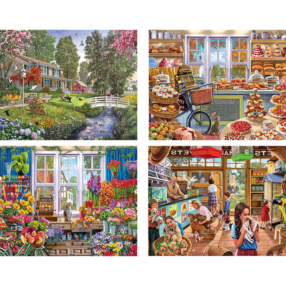 Set of 4 Steve Crisp 1000 Piece Jigsaw Puzzles Spilsbury