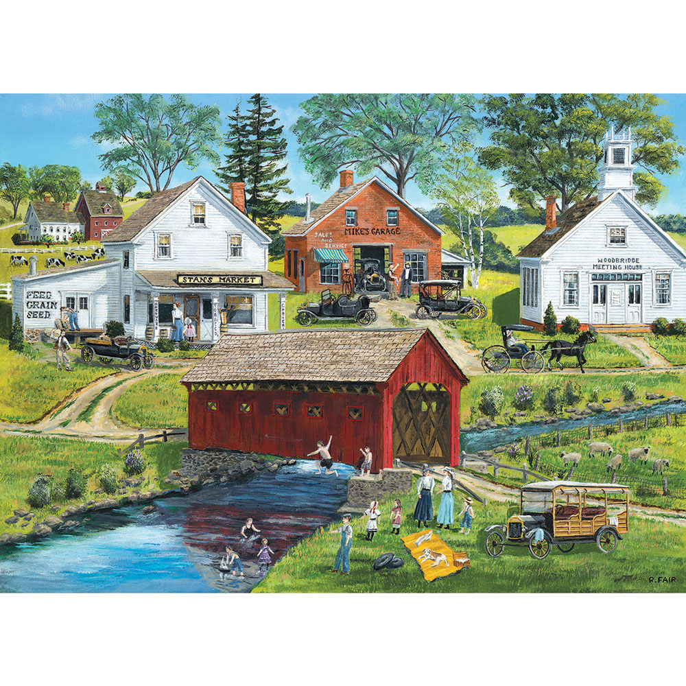 Old Covered Bridge 300 Large Piece Jigsaw Puzzle Spilsbury