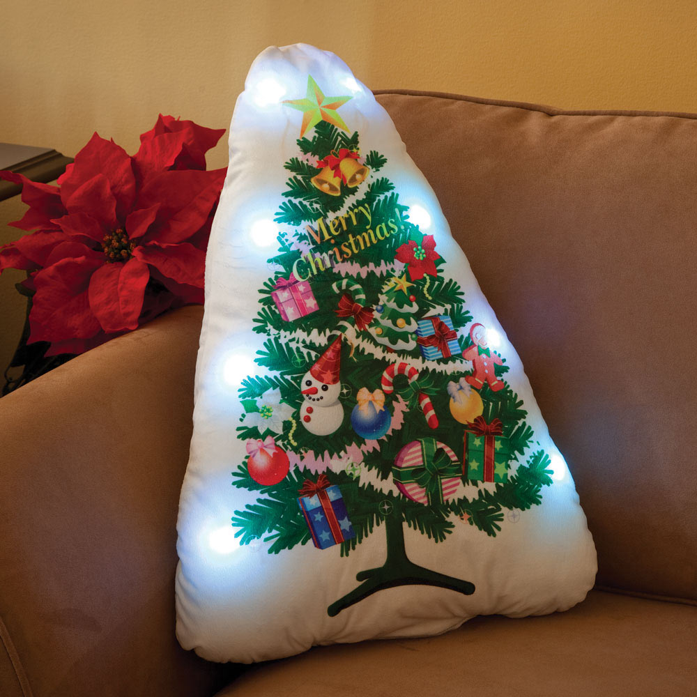 Christmas Tree Light Up Pillow Spilsbury